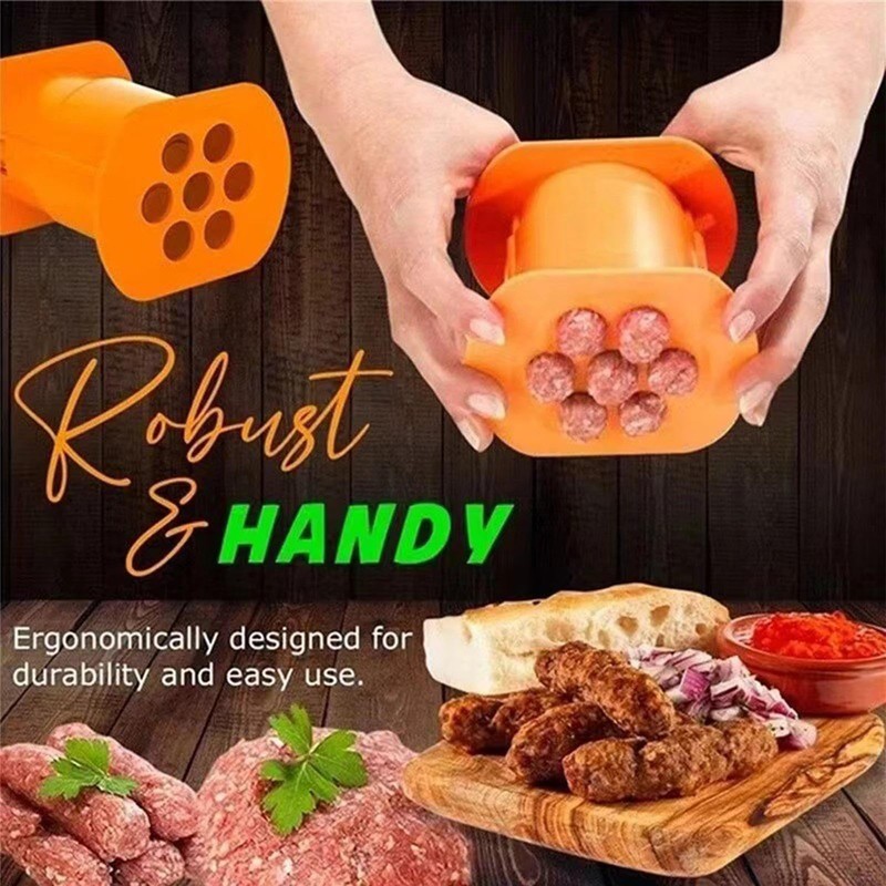 Meat Strip Squeezer, Reusable Meat Squeezer 7 Sausages Press, Manual