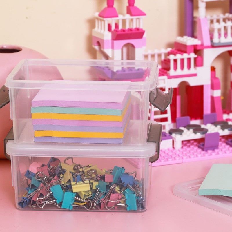 Citylife 10 Packs Small Storage Box Plastic Storage box Stackable