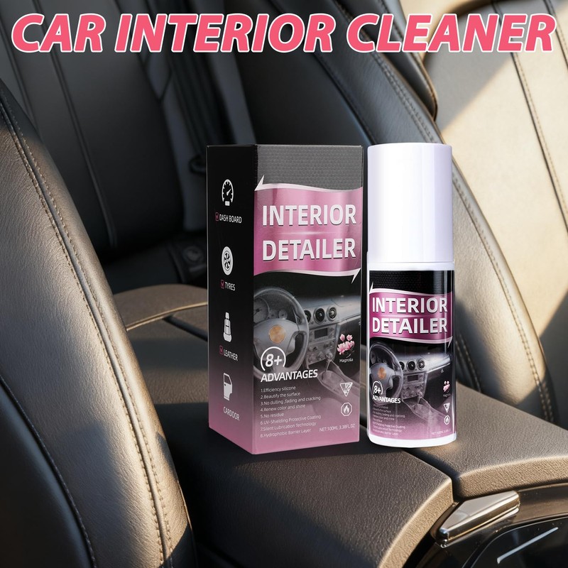 Compensai 2Pcs Car Interior Cleaner,Interior Detailer Spray,Deep Cleaner Polishing,Tire Cleaner,Suitable