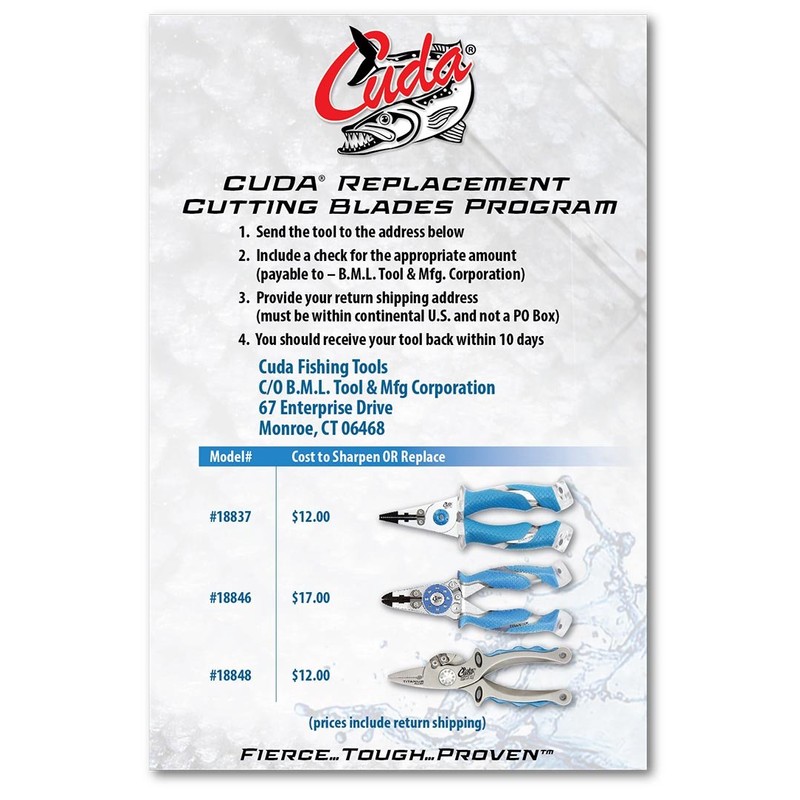 CUDA 7.5" Titanium Bonded Pliers Durable Fishing Braid, Mono &