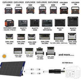 Solar Panel Connector to DC7909 8mm Adapter Cable Solar Connectors Extension Cable 14AWG for GZ Yeti Jackery Solar Generator Portable Power Station 6ft