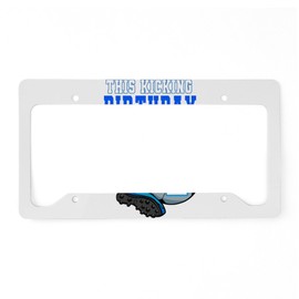 CafePress This Soccer Boy is 4T Aluminum License Plate Frame, License Tag Holder