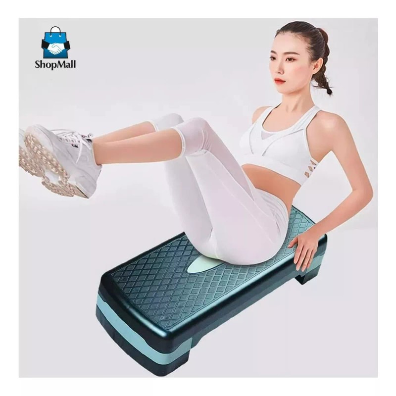 ShopMall Step Banco Aerobics Ejercicio Fitness Crossfit Ajustable Color Gris