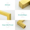 HOME EDIT 5 Pack Gold Square Kitchen Cabinet Handles 12-3/5