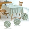 IBEQUEM Cotton Linen Table Cloth, Rectangular Stitching Tassel Tablecloth, Wrinkle