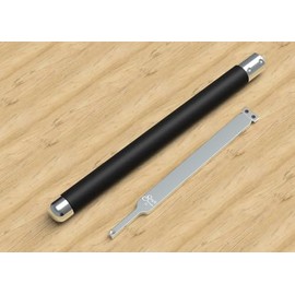 Simple Woodturning Tools Simple Scraper IV 12" long carbide scraper for deeper hollowing, flat bottom wood turned boxes & bowls, USA Made (with Handle, Negative Rake Rectangle Cutter)