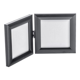 Nicola Spring Folding 2-Photo Frame - Fits Photo Size 4 x 4 (10 x 10cm) - Pack of 1 - Black Picture Frame Small Square Photo Frame with Stand Freestanding Photo Certificate Display Poster Frame