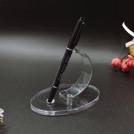 PurYupearl Transparent Vertical Acrylic Pen Holder Pencil Display Stand Fountain Pen Ballpoint,Display Rack Single Pens Display Holder for Makeup Brushes Desk Supplies Holders and Dispensers