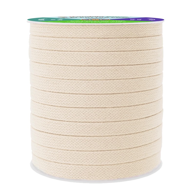 Mandala Crafts Cream Flat Drawstring Cord Drawstring Replacement, 1/2 Inch