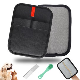 2Pcs Static Pet Hair Removal Glove, Reusable Electrostatic Pet Cat Dog Hair Remover Grooming Gloves Brush Tool for Couch, Furniture, Carpet, Car Seat,Dog Combs for Grooming Matting,Finger Toothbrush