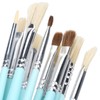 12Pcs Art Paint Brushes Drawing Fan Shaped Artist Brush Long