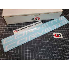 UNDERGROUND DESIGNS CORVETTE Decal Letter Inlays For C5 Fuel Rail Engine Covers Fits 1997-04 LS1 LS6 - Gloss White