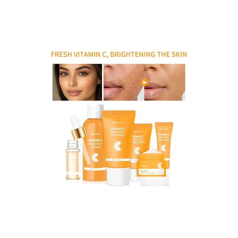 Set De Cuidado Facial Con Vitamina C, Rutina Completa