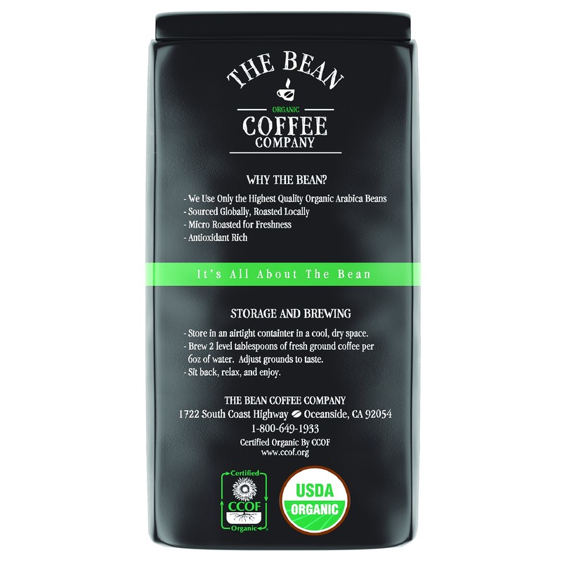 The Bean Coffee Company Organic California Blend, Medium Dark Roast,