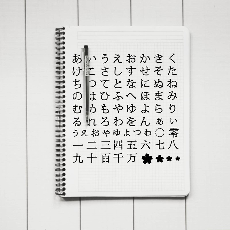 BENECREAT 1 Piece Stainless Steel Hiragana Hiragana Japanese Alloy Drawing