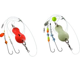 blntackle76 Set of 2 Butt Spoons by Jenzi Plattfisch Blinker Mounted 80 g Orange Glitter & 80 g Light/Green/Glitter + Free Petri Heil! Sticker