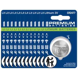 Panasonic 1 Box (10 Individual Packaging Batteries) CR2477 Lithium 3 V Coin Cell Batteries