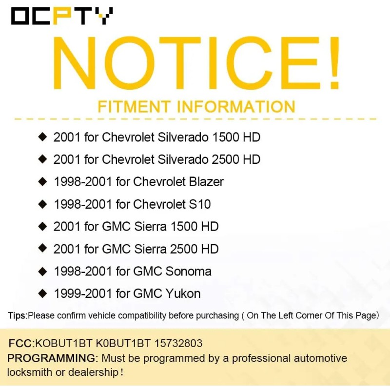 Llavero De Repuesto Para Chevy Blazer S10 Silverado Tahoe Gm