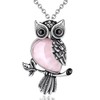 XIANNVXI Owl Gifts for Women,Owl Necklace for Women,Rose Quartz Necklace