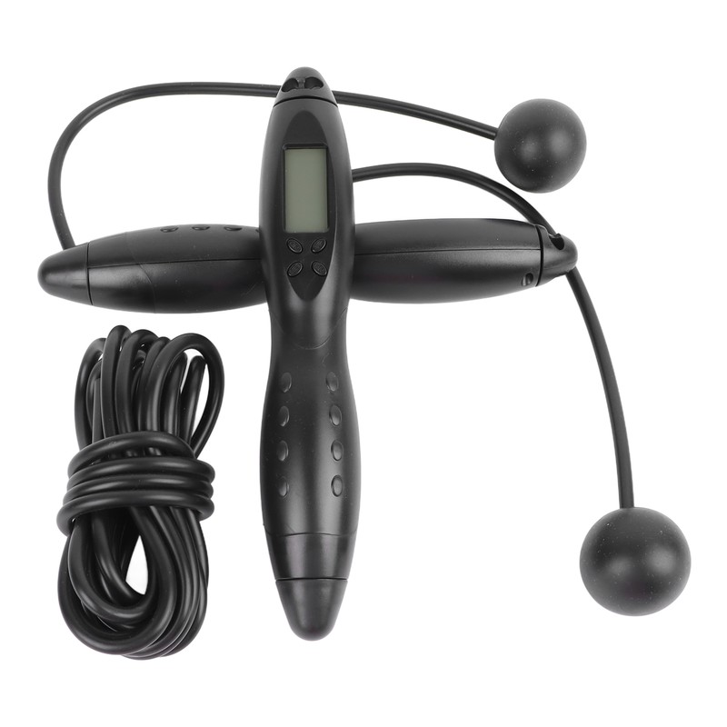 Black Smart Electronic Jump Rope with Counting Function Adult Fitness