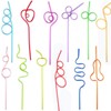 Reusable Straws Set of 30 Flexible Plastic Straws Funny Christmas