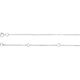 JewelryWeb 925 Sterling Silver Rhodium Plated 6 1/2 7-1/2 Inch Polished Adjustable Sparkle Cut Cable Chain Bracelet Link-Bracelet for Women and Men