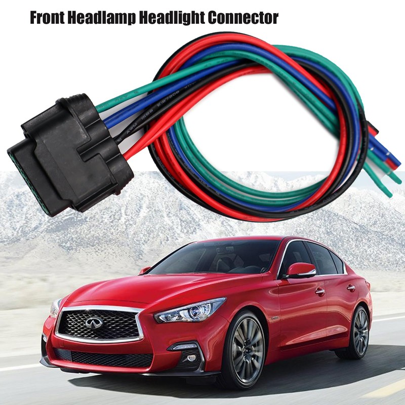 LIZAPUS 8-Way Front Headlamp Headlight Connector Plug Compatible with Nissan