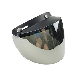 WANCAR Standard 3-Snap Button Universal Visor for Open Face Motorcycle Helmet Wind Shield Flip Up Down(Mirrored)