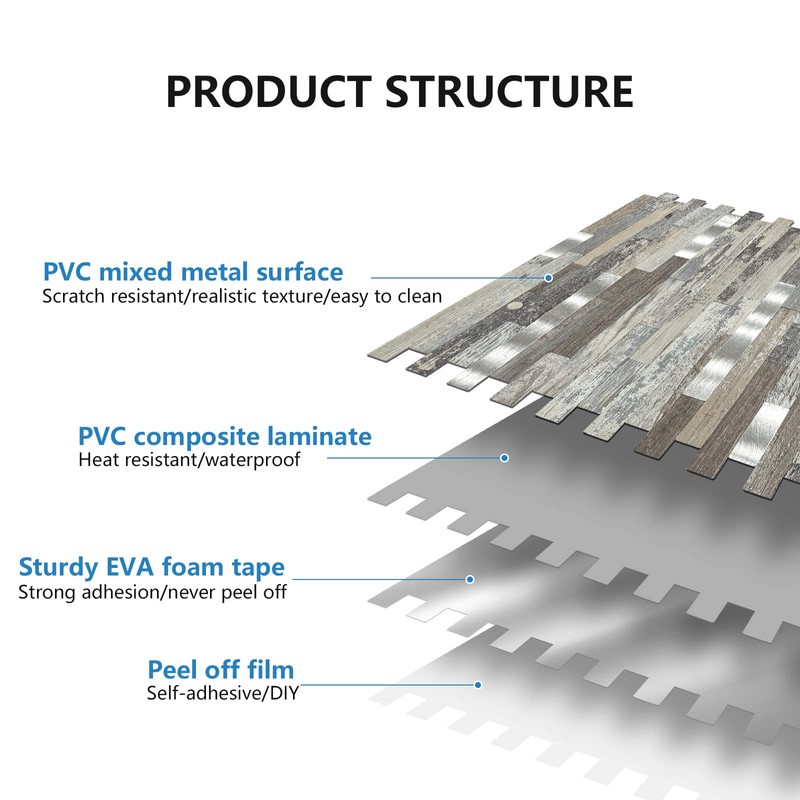 Midcard 20 Sheets Peel and Stick Backsplash PVC Wall Tile,for