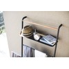 YAMAZAKI home Tower Leaning Ladder With Shelf Black