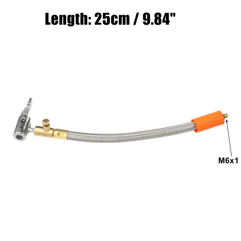 X AUTOHAUX 9.8" Flexible Tire Inflator Hose Adapter M6 with