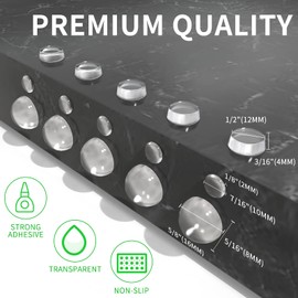 MILEQEE Door Bumpers Clear, Sheet of 36, Door Bumper Dots, Small Soft Adhesive Pads for Cabinet, Corner, Door Stopper Wall Protector, Round Thin Sound Dampening