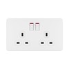 LIDER 2-Gang Switched 13A Socket, 13 Amp Plug Socket with
