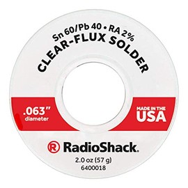 RadioShack SnPb 60/40 Clear-Flux Solder, 0.063" Diameter - 2.0 oz. Spool
