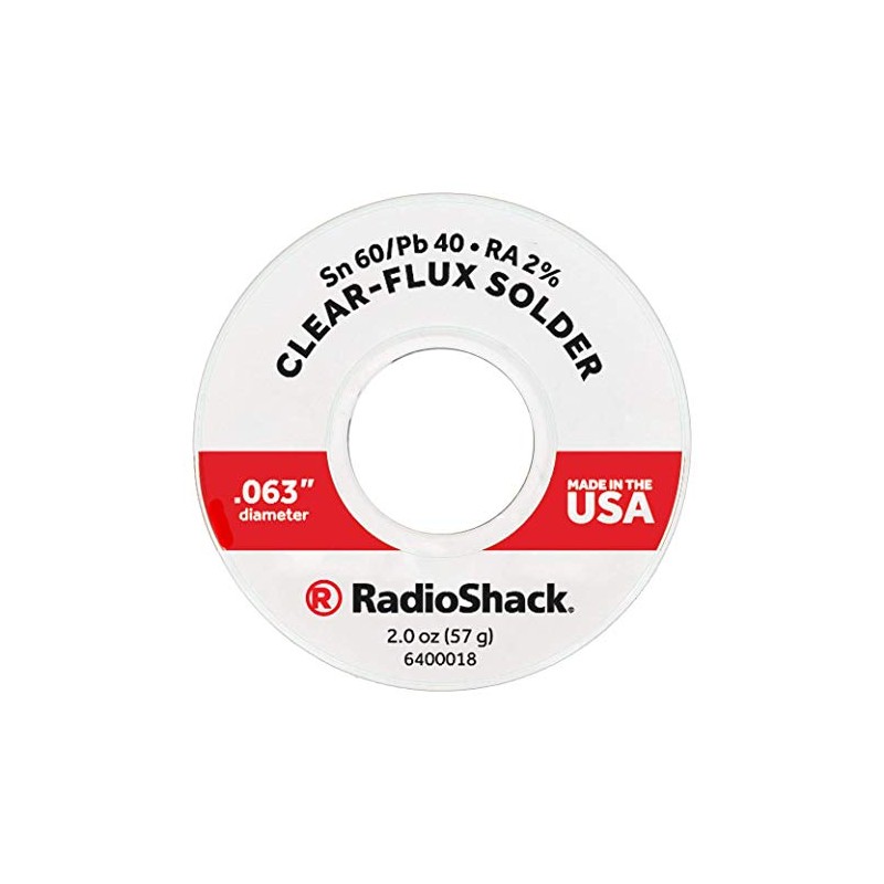 RadioShack SnPb 60/40 Clear-Flux Solder, 0.063" Diameter - 2.0 oz.