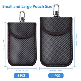 SHSMPXOY 2 PCS Faraday Pouch for car Keys,Faraday Bag,Car Key Signal Blocking Pouch,Keyless Entry Car Keys Case,RFID Blocker Bag for Car Security,Anti-Theft Remote Entry Keyless Protect (SL)
