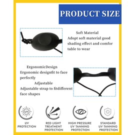 LOZTBUE Pack of 2 Protective Glasses Eye Protection Goggles UV Infrared LED Red Blue Light Hard Wavelength Treatment Beauty Salon Home Black