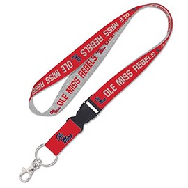 Caseys Mississippi Rebels Ole Miss Lanyard with Detachable Buckle 1" Width - Heathered/Jersey Print