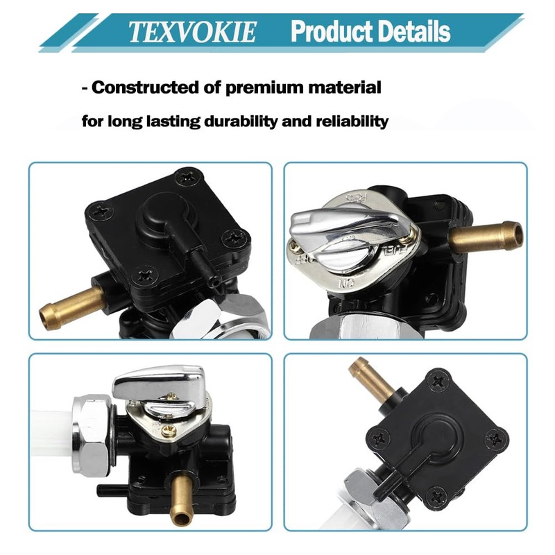 61338-94D Fuel Valve Petcock Switch with Male Thread, Fit for