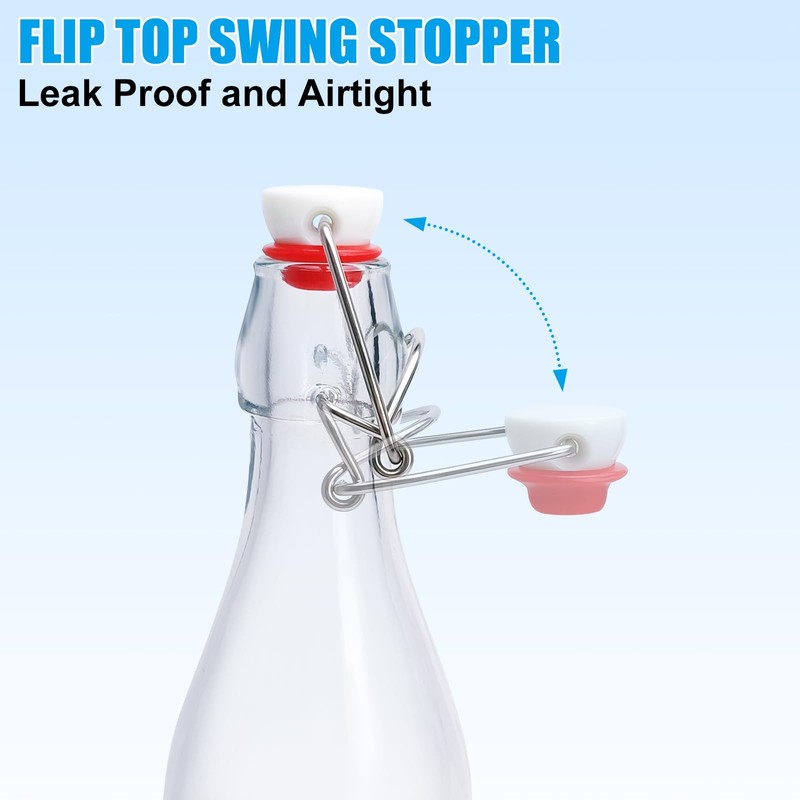 33OZ Swing Top Glass Bottles,2 Pack with Airtight Closures for