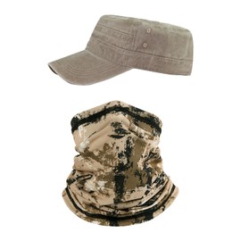 VEHYEGOI 1 Retro Peaked Cap And 1 Face Mask, Unisex, Fashionable Sun Protection Hat, Adjustable Hat, Breathable Sun Protection Mask, Outdoor Sun Protection Equipment