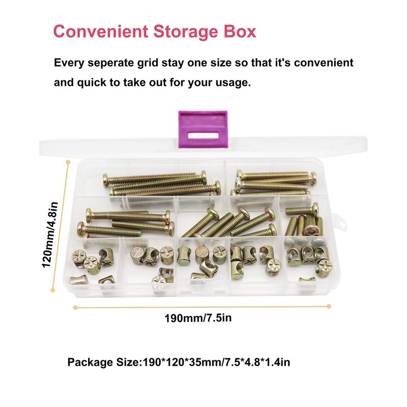 M6 Baby Crib Hardware Replacement Kit, cSeao 50pcs Socket Cap