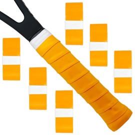 Tinsync Tennis Racket Grip Tape, Precut Soft Tennis Grip Tape, Anti Slip and Dry Feel Tennis Racquet Overgrip Wrap for Replacement (6 Pack - Tawny)