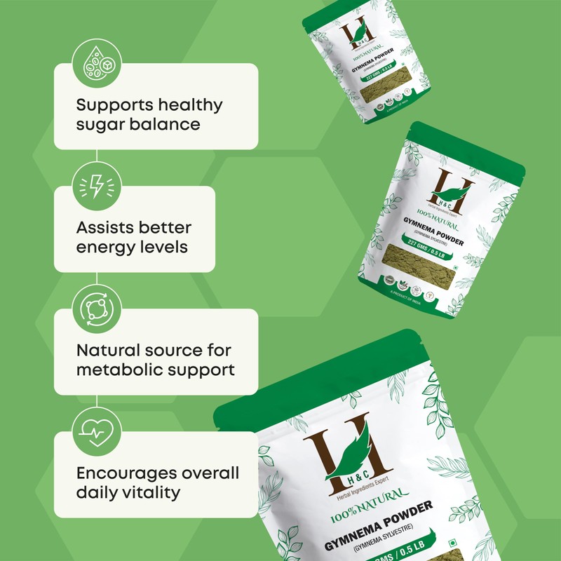 H&C Gymnema/Gurmar Leaves Powder (Gymnema sylvestre) 227g / 0.5 Lb