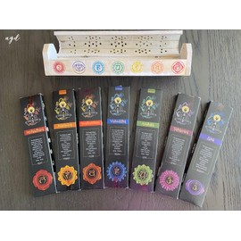 Goloka Seven Chakra Kit - Perfect for Meditation, Reiki, Yoga, Relaxation, & Healing. Natural Hand Dipped Incense Variety Set, Cleanse & Purify Your Space - - Pack of 7 - New Released
