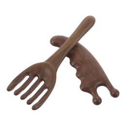 Baluue 2pcs Sandalwood Massage Comb with Handle Scalp Massager and Scraping Tool for Gentle Hair Care Self Massage at Home Salon Use Comfortable Grip Quality