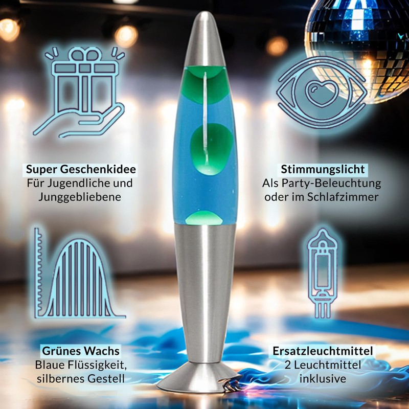 Original Retro Blue - Green Lava Motion Floor or Table