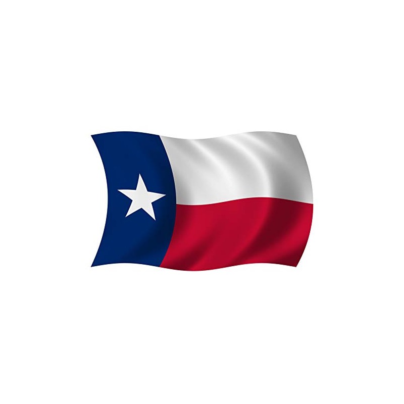 Texas State Waving Wavy Flag TX Texan Vinyl Car Bumper
