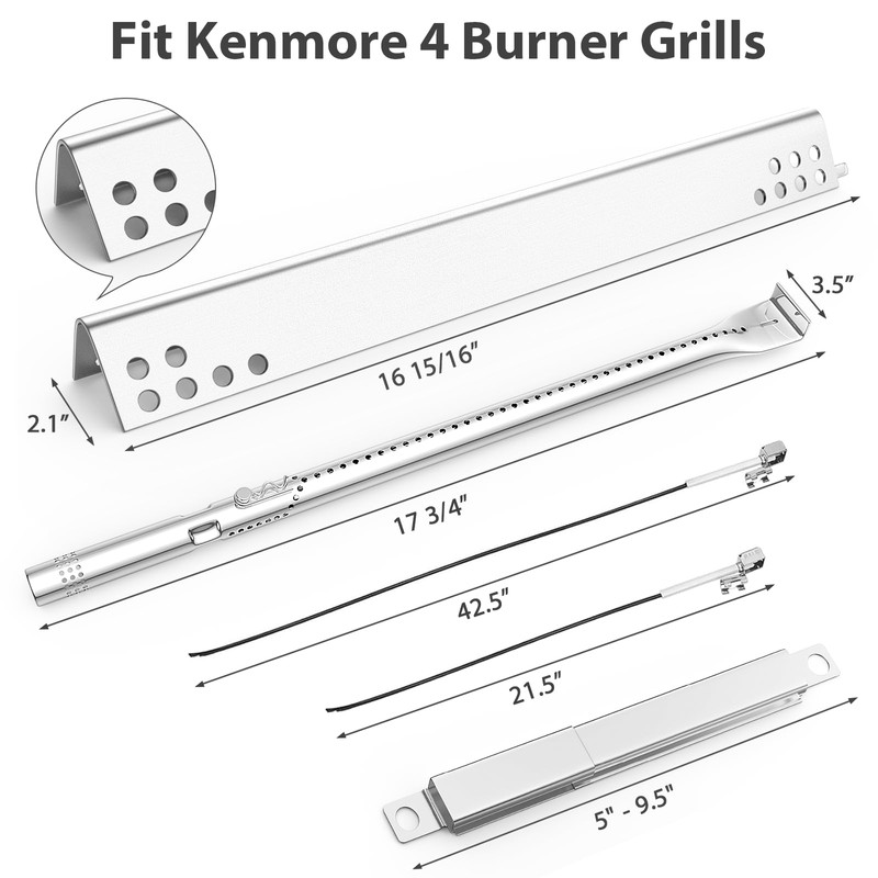 Utheer Grill Replacement Kit for Charbroil Performance 5 Burner 463347519