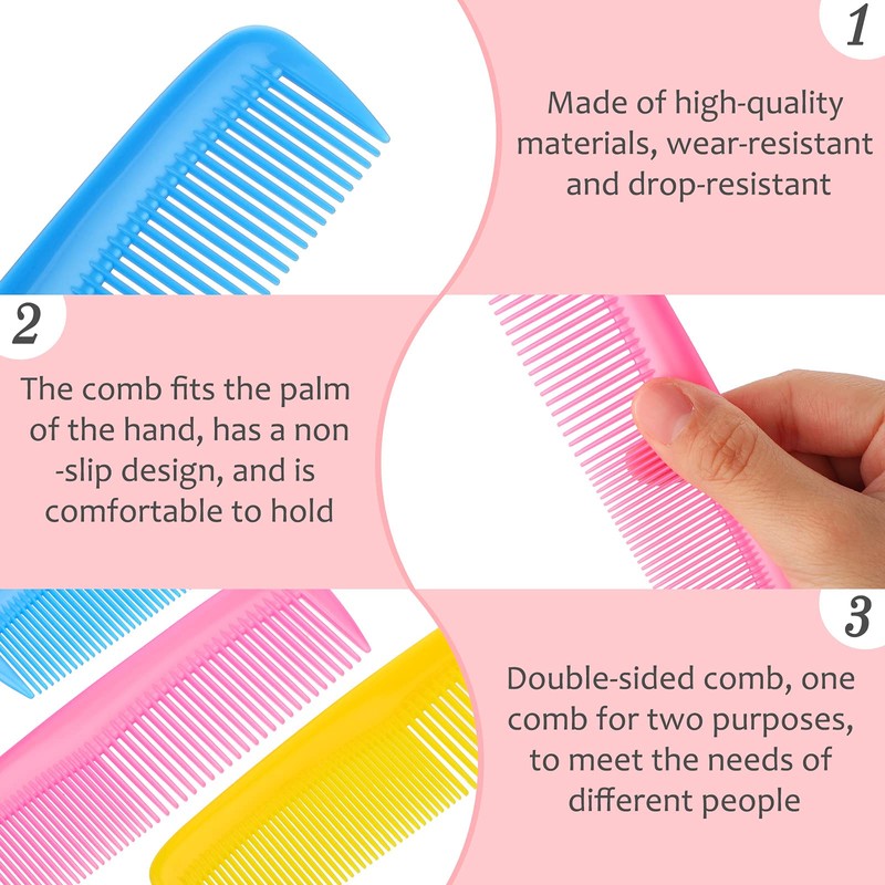 Leinuosen 12 Pieces Hair Combs Set Pocket Plastic Fine Tooth